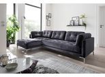 Ecksofa TRENDS BY HG "Landau L-Form", grau, B:275cm H:75cm T:158cm, Sofas, Ecksofa, in Cord-Stoff mit Metallfuß