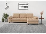 Ecksofa SIT & MORE "Westham L-Form", braun (macciato), B:275cm H:88cm T:172cm, 100% Polyester, Sofas, Ecksofa, Recamiere, mit oder ohne Bettfunktion, Bettkasten, Füße wengefarben