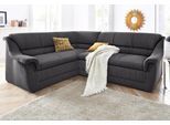 Ecksofa DOMO COLLECTION "Lale zeitlose Formensprache, komfortabel, Breite 251cm, L-Form", grau (anthrazit), B:251cm H:88cm T:193cm, Struktur grob (85% Polyester, 15% Polyacryl );Struktur (100% Polyester);Microfaser PRIMABELLE (100% Polyester), Sofas, Ecksofa, mit langem Schenkel, wahlweise mit Bettfunktion