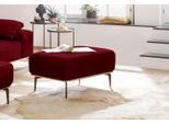 Polsterhocker W.SCHILLIG "run", rot (merlot w82), B:75cm H:46cm T:60cm, Flachgewebe W82 Q2 (74% Polyacryl, 26% Polyester), Hocker, Polsterhocker, mit Holzsockel, Füße in Bronze pulverbeschichtet, Breite 75 cm