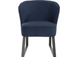 Sessel EXXPO - SOFA FASHION "Americano, Loungesessel", blau (navy), B:66cm H:80cm T:69cm, Sessel, Sessel, mit Keder und Metallfüßen, Bezug in verschiedenen Qualitäten, 1 Stck.
