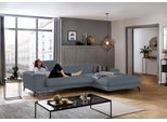 Ecksofa W.SCHILLIG "piedroo, Designsofa mit tollem Sitzkomfort, L-Form", blau (blau z69), B:303cm H:70cm T:193cm, Longlife Xtra-Leder Z69: Das feinnarbige, gedeckte Softleder Z69 besticht durch seine außergewöhnliche Weichheit im trendigen »Vintage-Look«, Hautstärke 0, 9 - 1, 1 mm, Sofas, Ecksofa, Kopfteilverstellung, wahlweise mit Sitztiefenverstellung, Breite 303cm