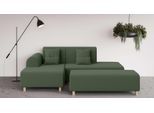 Ecksofa OTTO HOME "Suyala", grün, B:258cm H:85cm T:168cm, 100% Polyester, Sofas, Ecksofa, L-Form mit Hocker