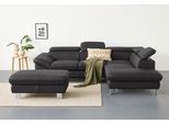 Ecksofa COTTA "Driver L-Form", braun, B:268cm H:73cm T:214cm, Kunstleder SOFTLUX;LEDER BEEFY (ein abgedecktes Spalt-Rindsleder) im Sitz und Rücken (Korpus in Kunstleder);Luxus-Kunstleder;Leder Pampas (echtes Rindsleder) im Sitz und Rücken (Rückseite mit Spannstoff bezogen), Sofas, Ecksofa, mit Kopfteilverstellung, wahlweise mit Bettfunktion & Bettkasten