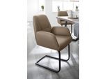 Freischwinger W.SCHILLIG "ole", braun (stone z59, schwarz pulverbeschichtet), B:63cm H:90cm T:64cm, Longlife Xtra-Leder Z69: Das feinnarbige, gedeckte Softleder Z69 besticht durch seine außergewöhnliche Weichheit im trendigen »Vintage-Look«, Hautstärke 0, 9 - 1, 1 mm;Longlife Xtra-Leder Z79: Das Z79 gehört zu der Familie der Anilin-Touch-Leder, die durch ihren besonders angenehmen Griff überzeugen