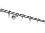 Gardinenstange MYDECO "Cap" Gr. 2, silber (edelstahl, optik), L:200cm T:20cm Ø:20mm, Aluminium, Gardinenstangen, Gardinenstange
