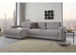 Ecksofa HOME AFFAIRE "Bloomfield, elegant, viel Platz, Mega Couch, Breite 303cm, L-Form", grau, B:303cm H:84cm T:176cm, 92% Polyester 8% Nylon, Sofas, Ecksofa, extra tiefe Sitzfläche, wahlweise mit Sitztiefenverstellung
