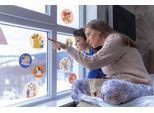Fensterbild KOMAR "Better Together Bubbles - Größe 30 x 30 cm, 2 Bogen", bunt, B:30cm L:30cm, Fensterbilder, Fensterbild, Fenstersticker, selbsthaftend