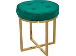 Polsterhocker HOME AFFAIRE, grün, B:42cm H:46cm T:42cm, Samtbezug 100% Polyester, Hocker, Polsterhocker
