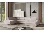 Wohnlandschaft SIT & MORE "U-Form", grau (elefant), B:345cm H:79cm T:213cm, 100% Polyester, Sofas, Wohnlandschaft, mit verstellbaren Kopfteilen, wahlweise mit Bettfunktion