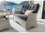 Loungesofa DESTINY "CASA", weiß (vintage weiß), B:137cm H:97cm T:78cm, Obermaterial: 100% Polyester. Füllung: 100% Polyurethan. Innenseite: 100% Polyester, Sofas, Loungesofa, Aluminium, Polyrattan, 2er Sofa, inkl. Auflagen