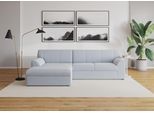 Ecksofa DOMO COLLECTION "Topper, elegant und zeitlos, kompaktes Stellmaß 245/155cm, L-Form", blau (pastellblau), B:245cm T:155cm, Sofas, Ecksofa, mit Recamiere, wahlweise mit Schlaffunktion