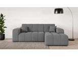 Ecksofa OTTO HOME "CASSY L-Form, Schlafsofa mit Bettkasten, Maße B/T/H: 245/165/88 cm", grau (dunkelgrau), B:248cm H:83,5cm T:165,5cm, 94% Polyester, 6% Nylon, Sofas, Ecksofa, mit 2 Rückenkissen, Recamiere rechts oder links bestellbar