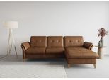 Ecksofa SIT & MORE "Göteborg", braun (cognac), B:268cm H:90cm T:176cm, Sofas, Ecksofa, Sitztiefenverstellung und Federkern, wahlweise mit Bettfunktion