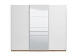 Schwebetürenschrank INOSIGN "Mondego", braun (opaque weiß hg, artisan eiche), B:262,5cm H:224cm T:65cm, Holzwerkstoff, MDF, Schränke, Schwebetürenschrank, mit Spiegel