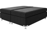 Boxspringbett "Holland", grau (charcoal), B:162cm L:201cm, Strukturstoff (77% Polyester und 23% Viskose), WESTFALIA SCHLAFKOMFORT, Komplettbetten, Boxspringbett, ohne Kopfteil, frei im Raum stellbar