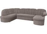 Wohnlandschaft DOMO COLLECTION "Pegnitz, zeitlos&modern, elegante Rückensteppung, Breite 292cm, U-Form", grau (stone), B:292cm H:82cm T:180cm, 100% Polyester, Sofas, Wohnlandschaft, wahlweise mit Bettfunktion
