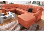 Wohnlandschaft SIT & MORE "Savona U-Form, B: 320 cm", orange (terra), B:320cm H:90cm T:211cm, Luxus-Kunstleder;Primabelle-Microfaser;NaturLederKorpus ist mit passendem Luxus-Kunstleder bezogen. Bitte beachten Sie, dass Lederbezüge mehr Nähte aufweisen als Stoffbezüge;Struktur, Sofas, Wohnlandschaft, optional Bettfunktion, Federkern