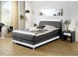 Boxspringbett HOME AFFAIRE "Rocklin", schwarz (schwarz, weiß), B:152cm L:217cm, Komplettbetten, Boxspringbett, in H2, H3 oder H4 erhältlich