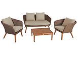 Gartenlounge-Set GARDEN PLEASURE "ARONA", braun, Massivholz, Sitzmöbel-Sets, Gartenlounge-Set