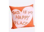 Kissenhülle, orange, B:40cm L:40cm, Baumwolle, 100% Baumwolle, Kissenbezüge, Kissenhülle