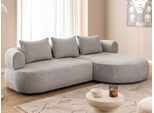Ecksofa HOME AFFAIRE "LUSSAC L-Form Design-Sofa mit Zierkissen, Maße B/T/H: 257/159/78 cm", hellgrau, B:257cm H:78cm T:159cm, 100% Polyester, Sofas, Ecksofa, hoher Sitzkomfort und modernes Design, Sofa ohne Bettfunktion