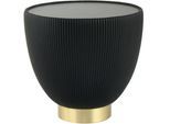 Beistelltisch KAYOOM "Jokai 125, praktische Ablagefläche, robust, Eisengestell", schwarz (schwarz, gold, weiß), B:47cm H:45cm T:47cm, 100% Eisen, 100% PU, 100% gesinterter Stein, 100% MDF, Tische, Beistelltisch, dekorativ, stilvoll, robust, gesinterte Steinplatte