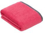 Badetuch BUGATTI "Prato", rosa (flamingo), B:100cm L:150cm, Walkfrottier, Obermaterial: 100% Baumwolle, Handtücher, Badetuch, Uni Farben, mit melierter Optik im Saum