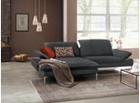 Ecksofa W.SCHILLIG "enjoy&MORE, Designsofa, elegant und bequem, L-Form", schwarz (schwarz z59), B:294cm H:87cm T:185cm, Chenille-Flachgewebe R66 (85% Polyester, 15% Nylon);Longlife Xtra-Leder Z59: Glattleder mit modischer Prägung. Hautstärke 0, 9 - 1, 1 mm;Stoff S37 (100% Polyester), Sofas, Ecksofa, mit Sitztiefenverstellung, Füße Chrom glänzend, Breite 294 cm