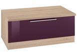 Sitzbank KOCHSTATION "KS-Samos", lila (aubergine hochglanz, eiche sonoma), B:100cm H:47cm T:60cm, Sitzbänke, Sitzbank