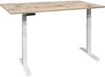 Schreibtisch MÄUSBACHER "Big System Office", weiß (weiß matt, sandeiche, weiß matt, sandeiche), B:120cm, Tische, Schreibtisch, Breite 120 cm, elektrisch höhenverstellbar