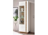 Vitrine HOME AFFAIRE "CLAiR Vitrine 23", weiß (weiß hochglanz, grandson oak), B:60cm H:194cm T:40cm, Holzwerkstoff, Schränke, Vitrine, Höhe 194 cm