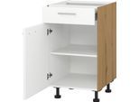 Unterschrank KOCHSTATION "KS-Scafa" mit Schubkasten und einem Einlegeböden", weiß, B:50cm H:75cm T:56cm, Schränke, Unterschrank, in verschiedenen Breiten, wahlweise Türanschlag rechts oder links