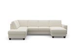 Wohnlandschaft HOME AFFAIRE "County U-Form", beige (natur), B:309cm H:81cm T:213cm, Luxus-Microfaser (100% Polyester);Struktur fein (100% Polyester);Luxus-Microfaser weich (9ß% Polyester, 10% Polyamid), Sofas, Wohnlandschaft, wahlweise Ottomane links oder rechts, mit Federkern-Polsterung