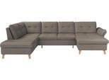 Wohnlandschaft SIT & MORE "Göteborg", grau (delphine), B:327cm H:90cm T:226cm, Sofas, Wohnlandschaft, inkl. Sitztiefenverstellung, wahlweise mit Bettfunktion & Bettkasten