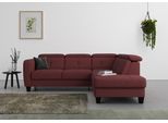 Ecksofa SIT & MORE "Belluci L-Form", lila (chianti), B:249cm H:85cm T:195cm, Sofas, Ecksofa, inklusive Federkern, wahlweise mit Bettfunktion und Bettkasten