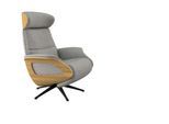 Relaxsessel FLEXLUX "Clement elektrischer Funktionsessel", grau (sophisto grau), B:81cm H:111cm T:90cm, 100% Polyester, Sessel, Relaxsessel, Größe M, Rücken & Fußteil elektrisch, Akku, Arml. Eiche, Fuß schwarz