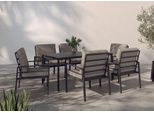 Garten-Essgruppe KONIFERA "»New Jersey«", schwarz (schwarz, dunkelgrau), Aluminium, Sitzmöbel-Sets, Garten-Essgruppe, Aluminium/Polyrattan