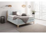 Boxspringbett OTTO HOME "Jelle", grau (titanio), B:181cm L:216cm, Komplettbetten, Boxspringbett, zertifizierte, recycelte Bezugsstoffe, verschiedene Ausführungen