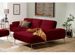 Ecksofa W.SCHILLIG "run, Designsofa mit tollem Sitzkomfort, bequem, L-Form", rot (merlot w82), B:279cm H:88cm T:178cm, Longlife Xtra-Leder Z73: Naturwalkleder der Luxusklasse aus den erlesensten Rohhäuten. Hautstärke 1, 1 – 1, 3 mm;ROHLEDER Jacquard-Flachgewebe Q2 W60 (63% Polyester, 37% Polyacryl);ROHLEDER Chenille-Flachgewebe Q2 W77 (68% Polyacryl, 32% Polyester);Stoff S37 (100% Polyester), Sofa