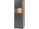 Vitrine HOME AFFAIRE "City/Giron, moderner Hochschrank, Glasvitrine", grau (anthrazit), B:50cm H:155cm T:40cm, FSC-zertifizierter Holzwerkstoff, Schränke, Vitrine, zeitlos, modern, ausreichend Stauraum, vielseitig einsetzbar