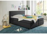 Boxspringbett HOME AFFAIRE "Eliana", grau (anthrazit), B:187cm L:230cm, Komplettbetten, Boxspringbett, inkl. Topper, in 4 Breiten, 3 Matratzenarten und 2 Härtegraden