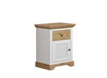 Nachtkommode OTTO HOME "Rauna, Landhausstil, edles Design mit Lamellen und Kassetten, 2 Farben", weiß (weiß, honig), B:56cm H:69cm T:39cm, Massivholz, Sideboards, Nachtkommode, FSC zertifiziertes Kieferholz, massive Qualität mit viel Stauraum