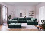 Wohnlandschaft COTTA "Orion U-Form", hunter, B:409cm H:73cm T:225cm, 100% Polyester, Sofas, Wohnlandschaft, mit Kopfteilverstellung & 6 Nierenkissen