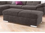 Hocker EXXPO - SOFA FASHION "Spring Bankhocker, guter Sitzkomfort und tolle Verarbeitungsdetails", braun (schlam), B:140cm H:44cm T:67cm, NaturLEDER (echtes Rindsleder) in Sitz und Rücken. Korpus in passendem Kunstleder SOFTLUX bezogen;Luxus-Microfaser (100% Polyester);Struktur ( 100%Polyester), Hocker, Hocker