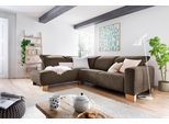 Ecksofa HOME AFFAIRE "Hörnum bequemes Wohlfühlsofa, Federkern, Breite 281cm, L-Form", braun (dunkelbraun), B:281cm H:85cm T:220cm, Korpus/Basismaterial: 85% Polyester, 15% Viskose. Sitzfläche: 85% Polyester, 15% Viskose, Sofas, Ecksofa, wahlweise mit motorischer Relaxfunktion, mit verstellbarer Kopfstütze
