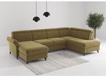 Wohnlandschaft SIT & MORE "Glendale, U-Form", braun (olive), B:321cm H:84cm T:193cm, 100% Polyester, Sofas, Wohnlandschaft, inkl. Kopfteilverstellung,wahlweise mit Vorziehsitz und Bettkasten