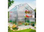 Gewächshaus VITAVIA "Calypso 3000", silber (silberfarben), B:192cm T:154cm, Gewächshäuser, Gewächshaus