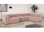 Wohnlandschaft OTTO HOME "HAILY U-Form mit Ottomane links/rechts, Maße B/T/H: 360/200/72 cm", rot (coral), B:360cm H:72cm T:200cm, 100% Polyester, Sofas, Wohnlandschaft, als Modul oder separat verwendbar, für individuelle Zusammenstellung