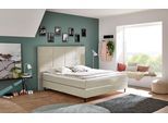 Boxspringbett HOME AFFAIRE "Linja", beige (creme), B:183cm L:210cm, Komplettbetten, Boxspringbett, mit Hotelbett-Charakter, Komfortliegehöhe und Topper inklusive